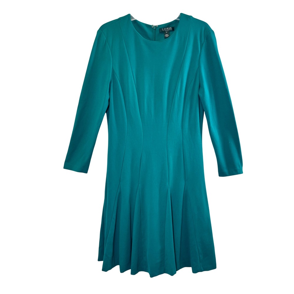 Lauren Ralph Lauren Dress Green Long Sleeve Career Cocktail Party Sheath